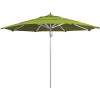California Umbrella 11 ft. Silver Aluminum Commercial Market Patio Umbrella with Pulley Lift in Macaw Sunbrella