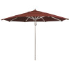 California Umbrella 11 ft. Silver Aluminum Commercial Market Patio Umbrella with Pulley Lift in Henna Sunbrella