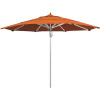California Umbrella 11 ft. Silver Aluminum Commercial Market Patio Umbrella with Pulley Lift in Tuscan Sunbrella