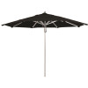 California Umbrella 11 ft. Silver Aluminum Commercial Market Patio Umbrella with Pulley Lift in Black Sunbrella