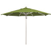 California Umbrella 11 ft. Silver Aluminum Commercial Market Patio Umbrella with Pulley Lift in Specturm Cilantro Sunbrella