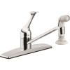 Seasons Single-Handle Standard Kitchen Faucet in Chrome with White Side Sprayer