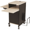 Oklahoma Sound PRC Series Jumbo Plus Presentation Cart 4-Wheeld Black Steel Frame With An Ivory Wood Grain Finish