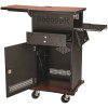 Oklahoma Sound The Wizard Presentation Cart 4-Wheeled Cherry Wood, Black Steel