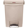 Rubbermaid Commercial Products Slim Jim 8 Gal. FS Resin Step On Beige Wastebasket