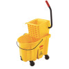 WAVEBRAKE 16.63 in. W x 18.88 in. D 26 Qt. Yellow Side-Press Bucket and Wringer