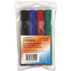 INTEGRA INTEGRA PERMANENT CHISEL MARKER, POINT STYLE, ASSORTED INK, FOUR PER PACK