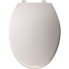 BEMIS Hospitality Commercial Elongated Closed Front Plastic Toilet Seat in White Never Loosens