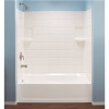 MUSTEE Topaz 30 in. x 60 in. x 59 in. 3-Piece Direct-to-Stud Tub Surround in White