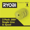 RYOBI Replacement Twisted 0.080 in. Auto Feed Line Spools (3-Pack) RYOBI Replacement Twisted 0.080 in. Auto Feed Line Spools (3-Pack)