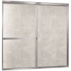 CRAFT + MAIN Lakeside 56 in. - 60 in. W x 58 in. H Framed Bypass Shower Door in Silver and Obscure Glass without Handle