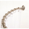 Premier 56 in. - 72 in. Never Rust Adjustable Curved Shower Rod Exposed Mount in Brushed Nickel