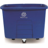 Toter 16 cu. ft. 500 lbs. Capacity Blue Recycle Symbol Heavy-Duty Manual Cube Truck