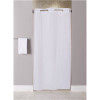 Hookless Stall Size 42 in. x 74 in. White 10-Gauge Shower Curtain