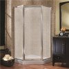 Tides 16-3/4 in. x 24 in. x 16-3/4 in. x 70 in. Framed Neo-Angle Shower Door in Brushed Nickel Finish with Obscure Glass