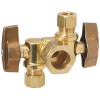 BrassCraft 1/2 in. Nominal Comp Inlet x 3/8 in. OD Comp x 3/8 in. OD Comp Dual Outlet Dual Shut-Off 1/4-Turn Angle Ball Valve