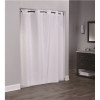 Hookless Embossed Moire 71 in. x 74 in. White Shower Curtain