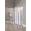Hookless Madison 71 in. x 77 in. White Shower Curtain with Snap Liner