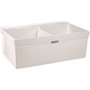 MUSTEE Utilatwin 24 in. x 40 in. x 33 in. Fiberglass Wall-Mount Double-Basin Laundry Tub