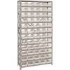 Economy 4 in. Shelf Bin 18 in. x 36 in. x 75 in. 13-Tier Shelving System Complete with QSB104 Clear Bins