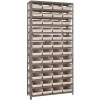 Economy 4 in. Shelf Bin 18 in. x 36 in. x 75 in. 13-Tier Shelving System Complete with QSB108 Ivory Bins