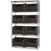 Quantum Storage Systems 18 in. x 42 in. x 74 in. Giant Stack Container Wire Shelving System 5-Tier in Black