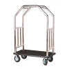 Hospitality 1 Source Estate Series Stainless Steel Bellman's Cart with Black Deck