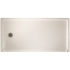 Swan 30 in. x 60 in. Solid Surface Single Threshold Left Drain Barrier Free Shower Pan in White