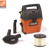 3 Gallon 3.5 Peak HP Portable Wet/Dry Shop Vacuum with Built in Dust Pan, Filter, Expandable Locking Hose and Car Nozzle