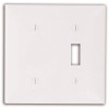 Leviton White 2-Gang 1-Toggle/1-Blank Wall Plate (1-Pack)