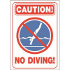 20 in. x 14 in. Pool Signs Pool Accessories and Hardware Caution No Diving
