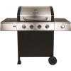 Dyna-Glo 4-Burner Open Cart Propane Gas Grill in Stainless Steel with Side Burner