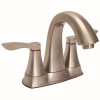 Premier 4 in. Centerset 2-Handle Low-Arc Bathroom Faucet with Pop-Up Assembly in Brushed Nickel