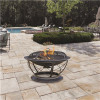 Pleasant Hearth Palmetto 30 in. x 19 in. Round Steel Wood Fire Pit in Rubbed Bronze with Cooking Grid