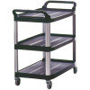 Rubbermaid Commercial Products 20 in. W 300 lbs. Capacity Polypropylene/Metal Utility Cart with Swivel Casters in Black Rubbermaid Commercial Products 20 in. W 300 lbs. Capacity Polypropylene/Metal Utility Cart with Swivel Casters in Black