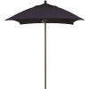 6 ft. Square Bronze Aluminum Commercial Market Patio Umbrella with Fiberglass Ribs and Push Lift in Navy Blue Sunbrella