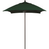 6 ft. Square Bronze Aluminum Commercial Market Patio Umbrella with Fiberglass Ribs Push Lift in Forest Green Sunbrella