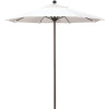 7.5 ft. Bronze Aluminum Commercial Market Patio Umbrella with Fiberglass Ribs and Push Lift in Natural Sunbrella
