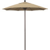 7.5 ft. Bronze Aluminum Commercial Market Patio Umbrella with Fiberglass Ribs and Push Lift in Antique Beige Sunbrella