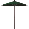 7.5 ft. Bronze Aluminum Commercial Market Patio Umbrella with Fiberglass Ribs and Push Lift in Forest Green Sunbrella