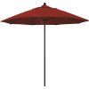 9 ft. Bronze Aluminum Commercial Market Patio Umbrella with Fiberglass Ribs and Push Lift in Jockey Red Sunbrella