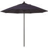 9 ft. Bronze Aluminum Commercial Market Patio Umbrella with Fiberglass Ribs and Push Lift in Navy Blue Sunbrella