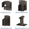 PEAK AquatinePLUS 0.25 in. x 45 in. x 4 ft. Black Aluminum Pool Fence Rail Glass Bracket Kit