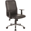 BOSS Office Products Black Vinyl Ribbed Style Cushions Chrome Base T-Arms Pneumatic Lift High Back Desk Chair