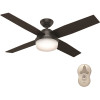 Hunter Dempsey 52 in. LED Indoor/Outdoor Matte Black Ceiling Fan with Light and Remote