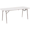 National Public Seating 72 in. Grey Plastic Fold-in-Half Folding Banquet Table