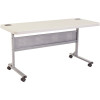 National Public Seating 60 in. Grey Plastic Smooth Surface Folding Flip-N-Store Training Table