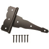 Everbilt 8 in. x 5.5 in. Black Heavy-Duty Decorative Tee Hinge