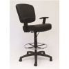 BOSS Office Products Black Modern Style Drafting Chair with Adj Arms