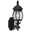 Generation Lighting Wynfield 19.75 in. H 1-Light Black Outdoor 19.75 in. Wall Lantern Sconce with Clear Beveled Glass